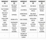 Fitness Exercises Schedule Pictures