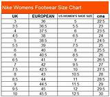 Womens Size Chart For Shoes Images