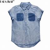 Pictures of Mens Sleeveless Denim Shirt Wholesale