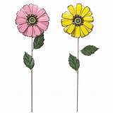 Large Metal Flower Stakes Images