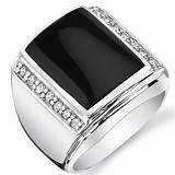 Images of Onyx Mens Ring Sterling Silver
