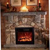 Rustic Stone Electric Fireplace Photos