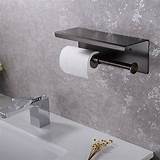 Double Toilet Paper Holder With Shelf Pictures