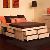 Queen Bed Frames With Storage Space Images