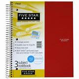 Mead Five Star Advance 3 Subject Notebook Pictures