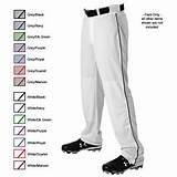 White Youth Baseball Pants With Black Piping Images