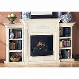 Electric Fireplace With Bookcases White