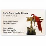 Auto Body Repair Business Cards Photos