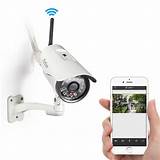 Images of Security Cameras Linked To Mobile Phone