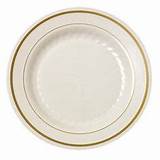 Images of Disposable White Plates With Gold Trim