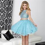 Pictures of Two Piece Short Prom Dresses Cheap