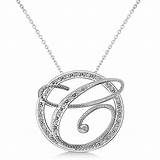 Images of White Gold Diamond Circle Necklace
