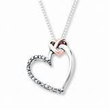 Pictures of Silver Heart Necklace With Diamonds