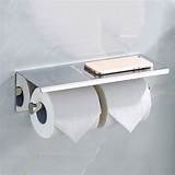 Double Toilet Paper Holder With Shelf Images