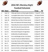 Espn Monday Night Football Schedule