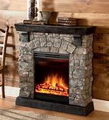 Pictures of Rustic Stone Electric Fireplace