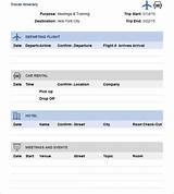 Photos of Travel Itinerary Templates Excel