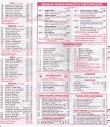 Chinese Food Dynasty Menu