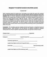 Vacation Leave Letter To Manager