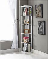 White Wood Corner Shelf Unit Pictures