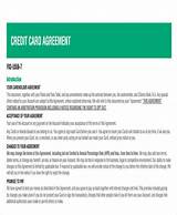 Photos of Sample Credit Card Agreement
