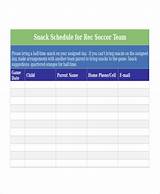 Images of Soccer Game Schedule Template