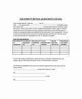 Pictures of Equipment Lease Agreement Sample Free
