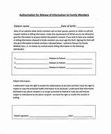 Authorization To Release Medical Information To Family Template Pictures