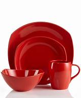 Red Dinnerware Plates Photos