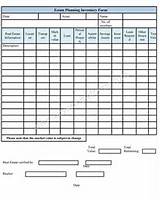 Estate Planning Inventory Spreadsheet