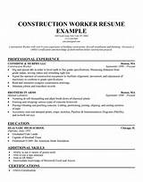 Resume Objective For Construction Job Photos
