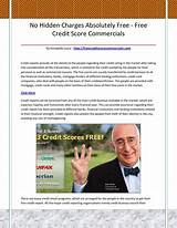 Free Credit Score Commercials