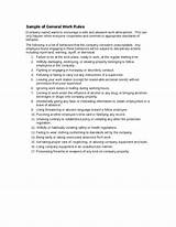 Company Rules And Regulations Template