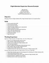 Resume Format For Flight Attendant