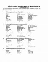 Photos of Transition Words List For Middle School