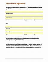 Pictures of Service Level Agreement Excel Template