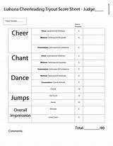 High School Cheer Score Sheet Pictures