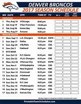 Broncos Nfl Schedule 2017 Photos