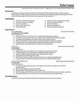 Landscape Resume