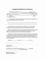 Limited Power Of Attorney Form Virginia Images