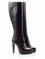 Images of Black Leather Knee High Boots Heel