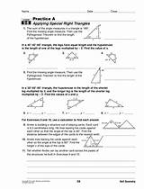 Pictures of Worksheet 4 Special 30-60-90 Triangles Answers