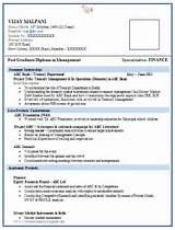 Images of Resume Format For Mba Finance