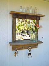 Rustic Mirror With Shelf Photos