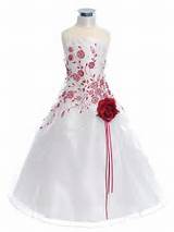Pictures of Red And White Flower Girl Dresses