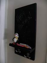 Pictures of Chalkboard With Shelf And Hooks