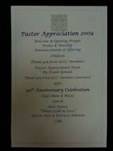 Pastor Appreciation Service Program Pictures