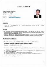 Pictures of Sample Cv For Electrical Engineer