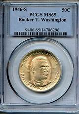 1946 Booker T Washington Half Dollar Value Images
