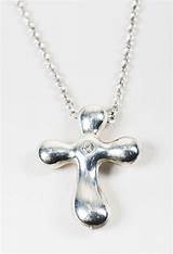 Sterling Silver Diamond Cross Necklace Images